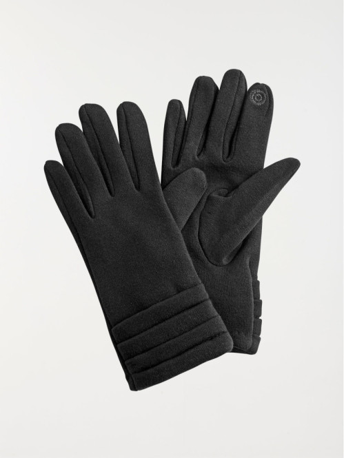 Gants noirs tactile femme