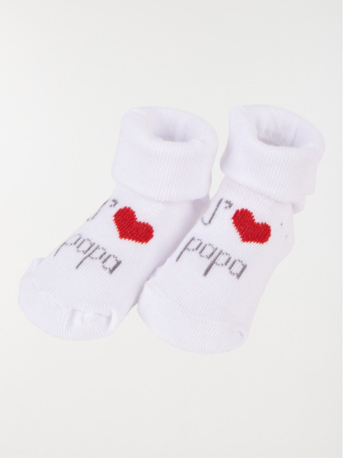 Chaussettes blanches message bébé