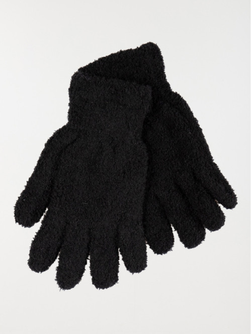 Gants tout doux noirs femme