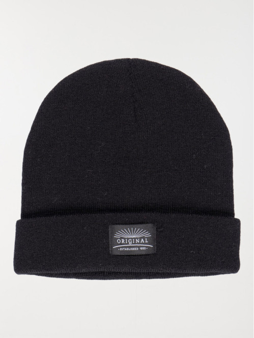 Bonnet revers noir homme