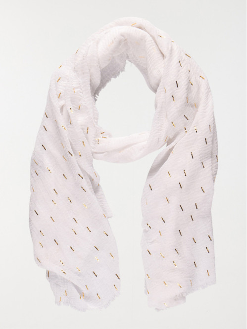 Foulard écru et traits dorés femme