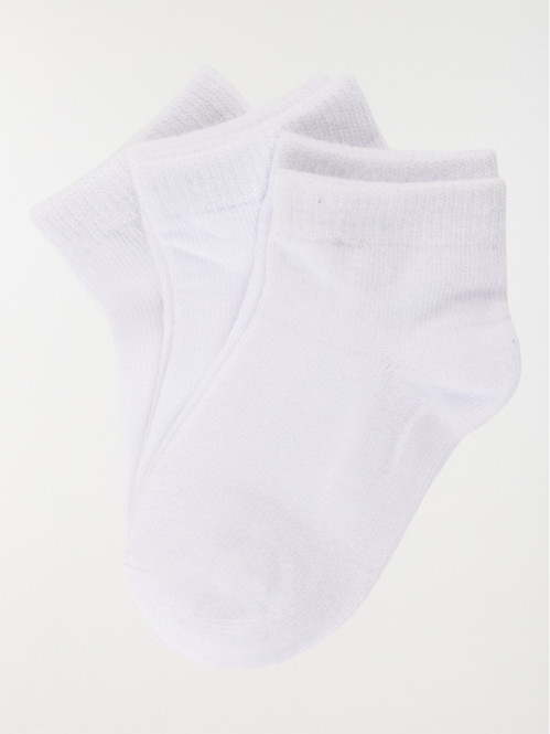 Lot 3 paires chaussettes blanches bébé