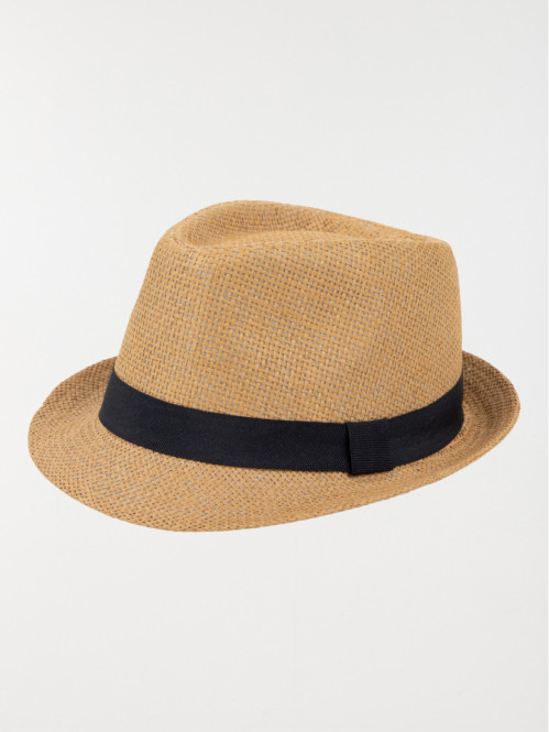 Chapeau paille ruban marine navy garçon