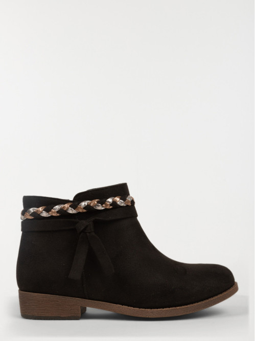 Bottines noires suédines fille (25-30)