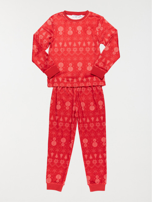 Pyjama de Noël rouge opéra fille (3-12A)