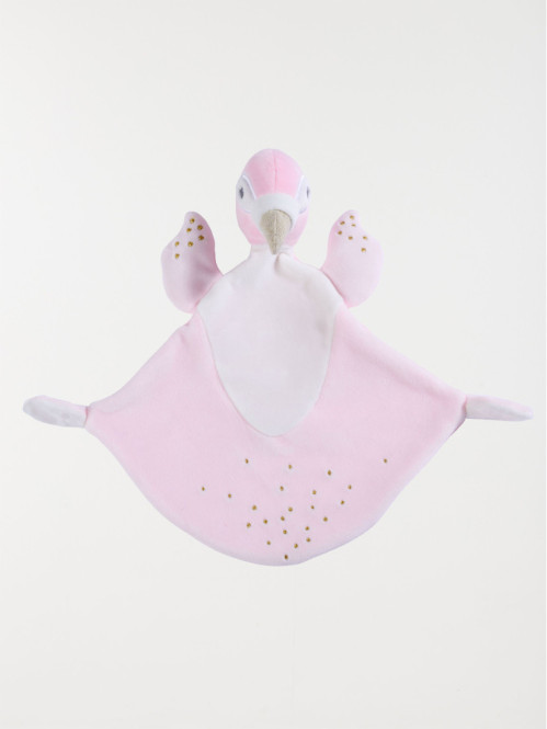 Doudou flamant rose bébé