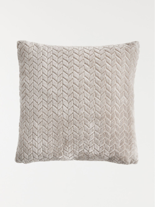 Coussin chevron taupe 45 x 45