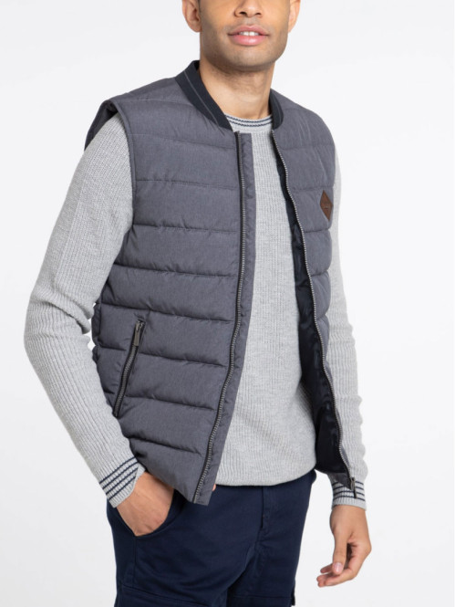 Veste gris chiné sans manches homme