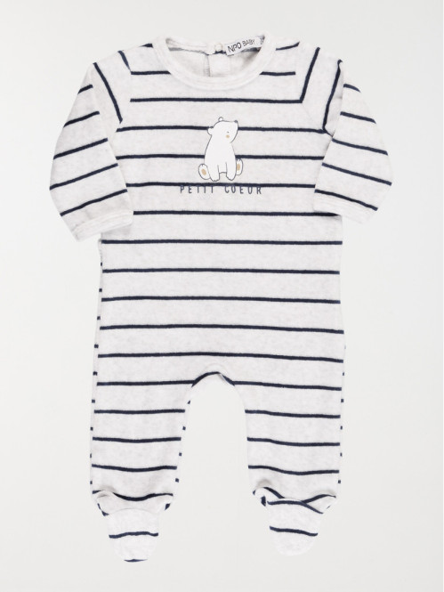 Dors bien rayé ourson garçon (3-24M)