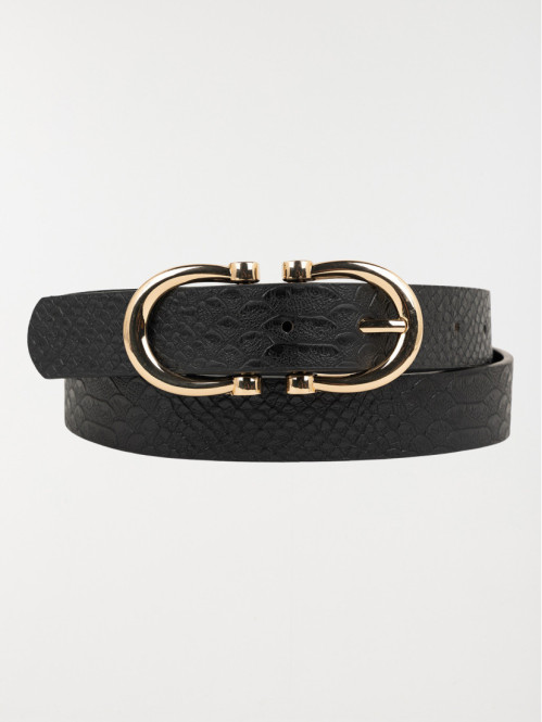 Ceinture texturée noire femme