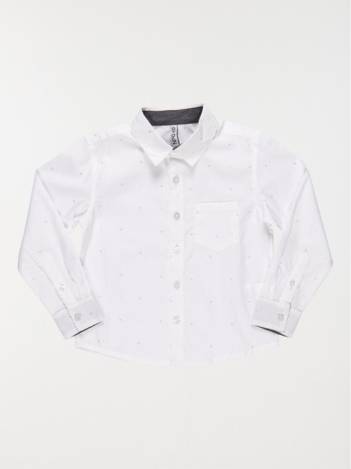 Chemise imprimée blanche garçon (3-8A)