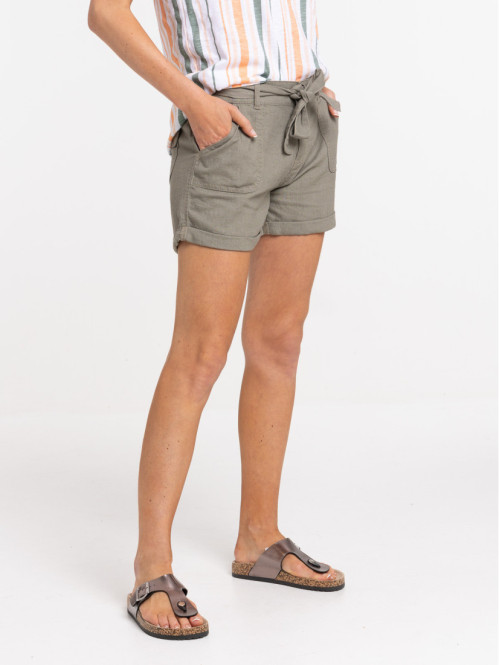 Short lin tilleul femme