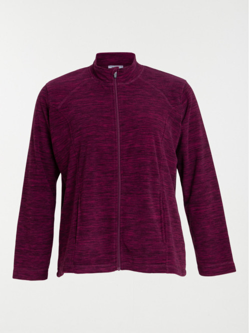 Polaire zippé grande taille femme fushia