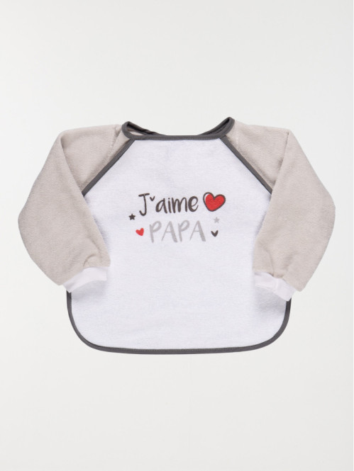 Bavoir manches longues j'aime papa bébé