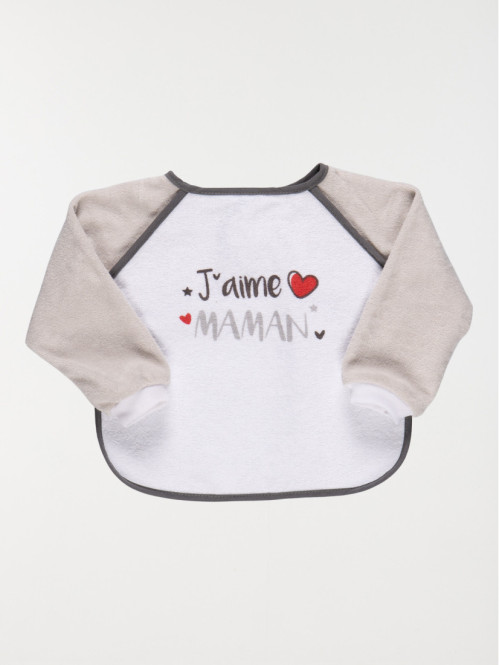 Bavoir manches longues j'aime maman bébé