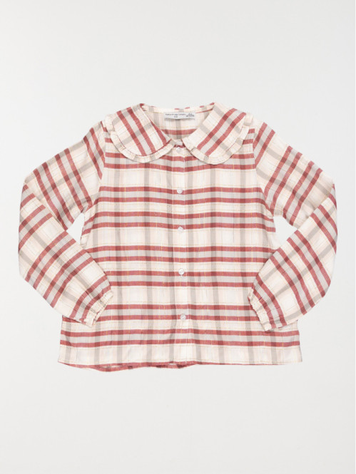 Chemise à carreaux écru fille (3-12A)