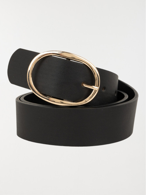 Ceinture noire boucle dorée femme