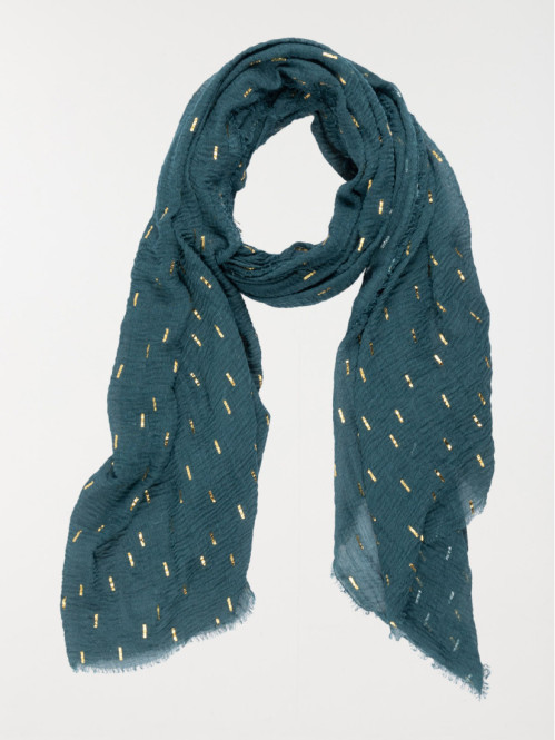 Foulard vert british motif doré femme