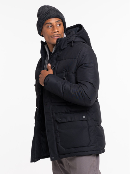 Parka à capuche noire homme