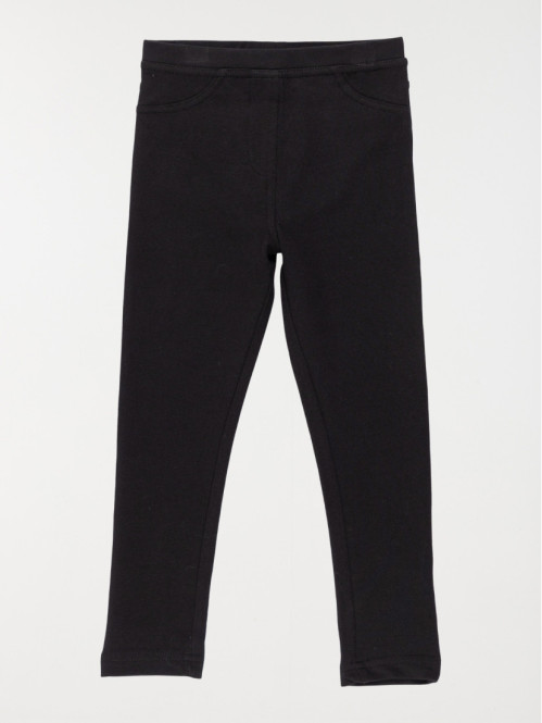 Jegging uni noir fille (3-12A)