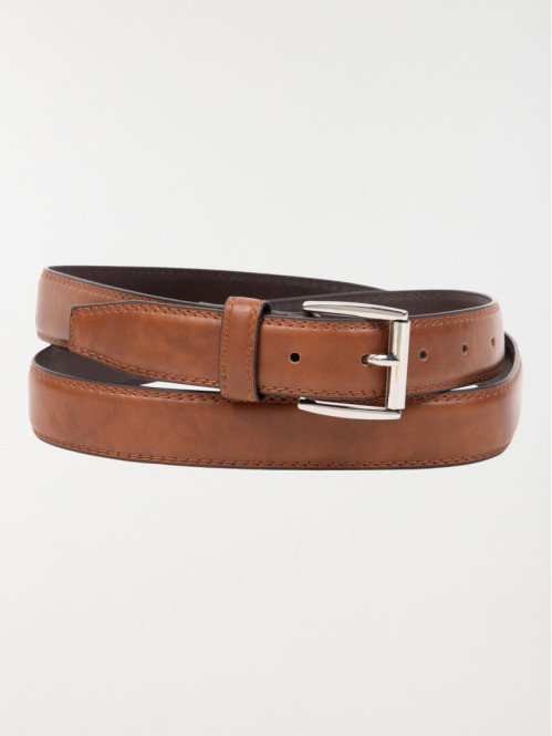 Ceinture camel surpiqûres homme