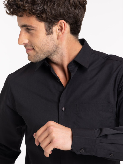 Chemise basique noire homme