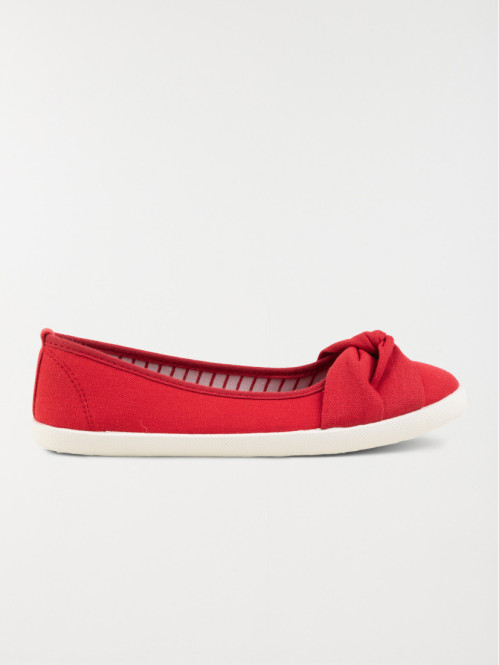 Ballerine toile rouge femme (36-42)