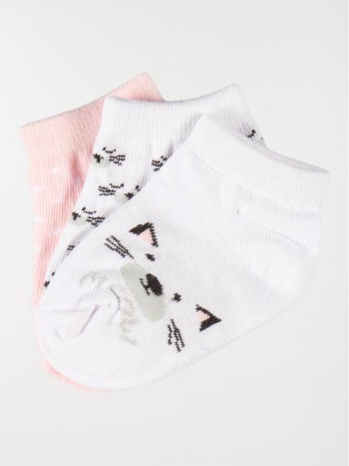 Lot de chaussettes motifs chats fille