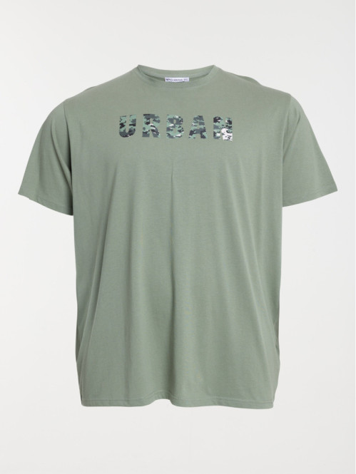 T-shirt vert camou grande taille homme