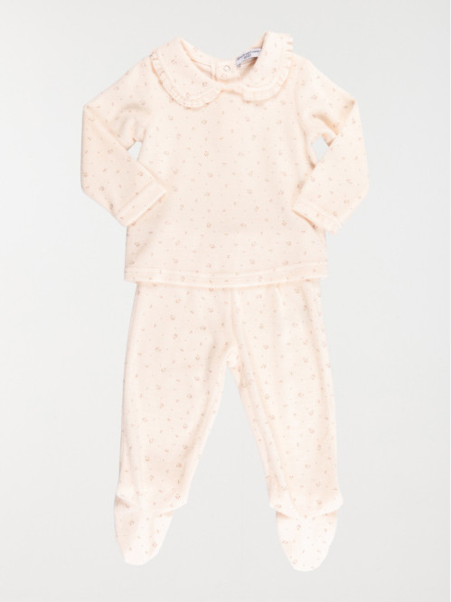 Pyjama 2 pièces fleuri fille (6-36M)