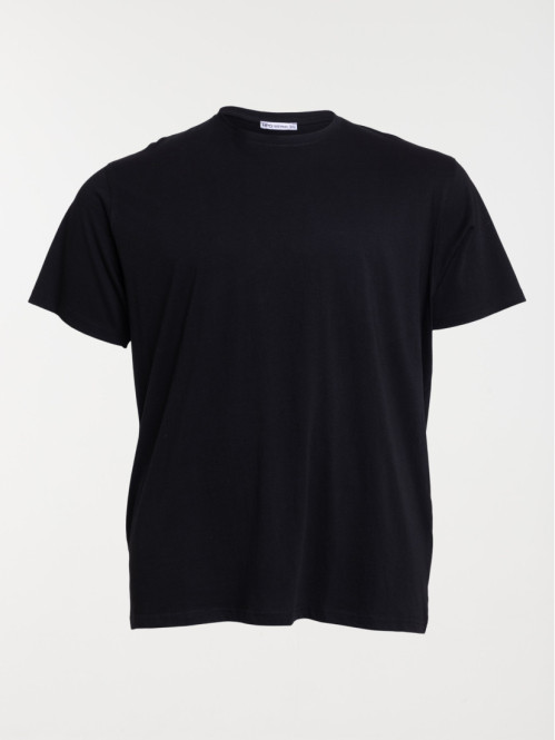 T-shirt uni noir grande taille homme