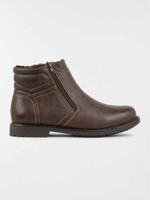 Boots zippées marrons homme (40-45)