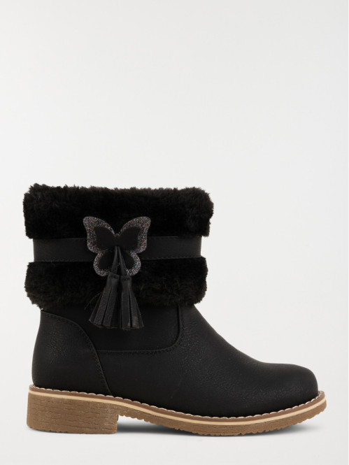 Bottines noires papillon fille (31-35)