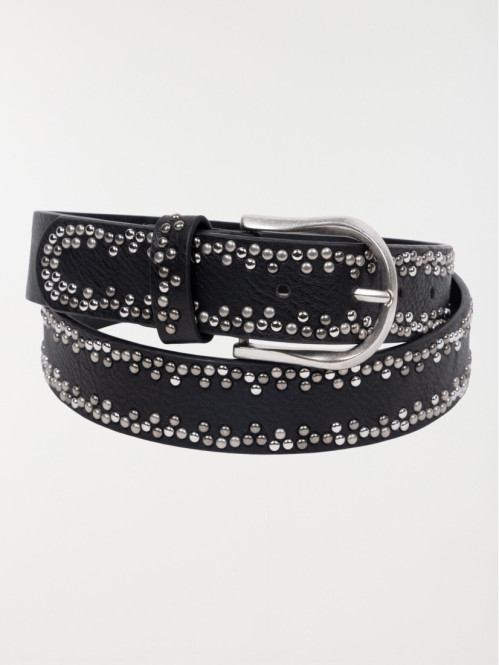 Ceinture noire studs femme 