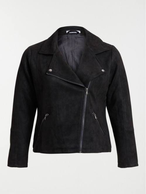 Veste biker noir grande taille femme