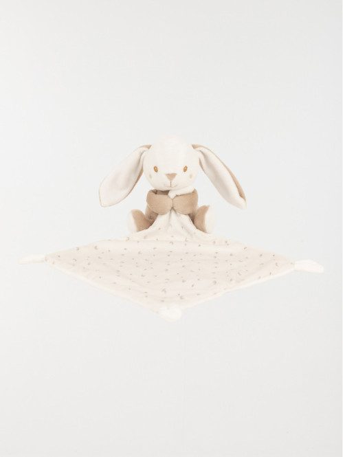 Doudou mouchoir naissance lapin beige