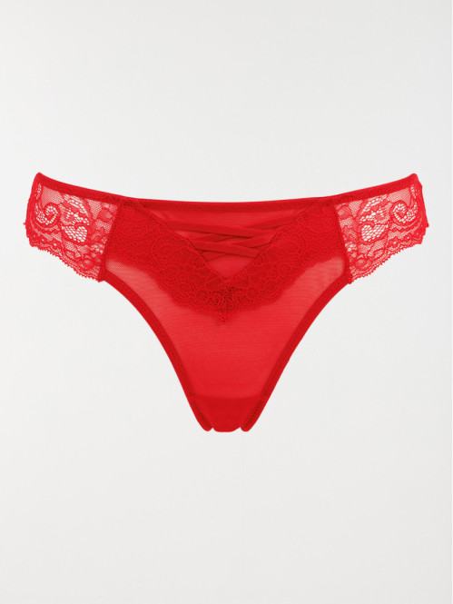 Tanga dentelle rouge kiss femme (S-XL)