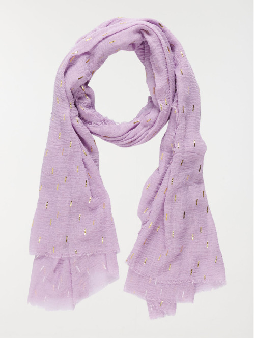 Foulard lavande motif doré femme