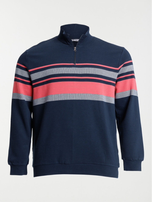 Sweat grande taille marine homme