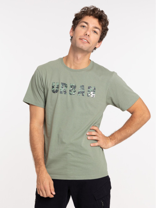 Tee-shirt vert camou homme