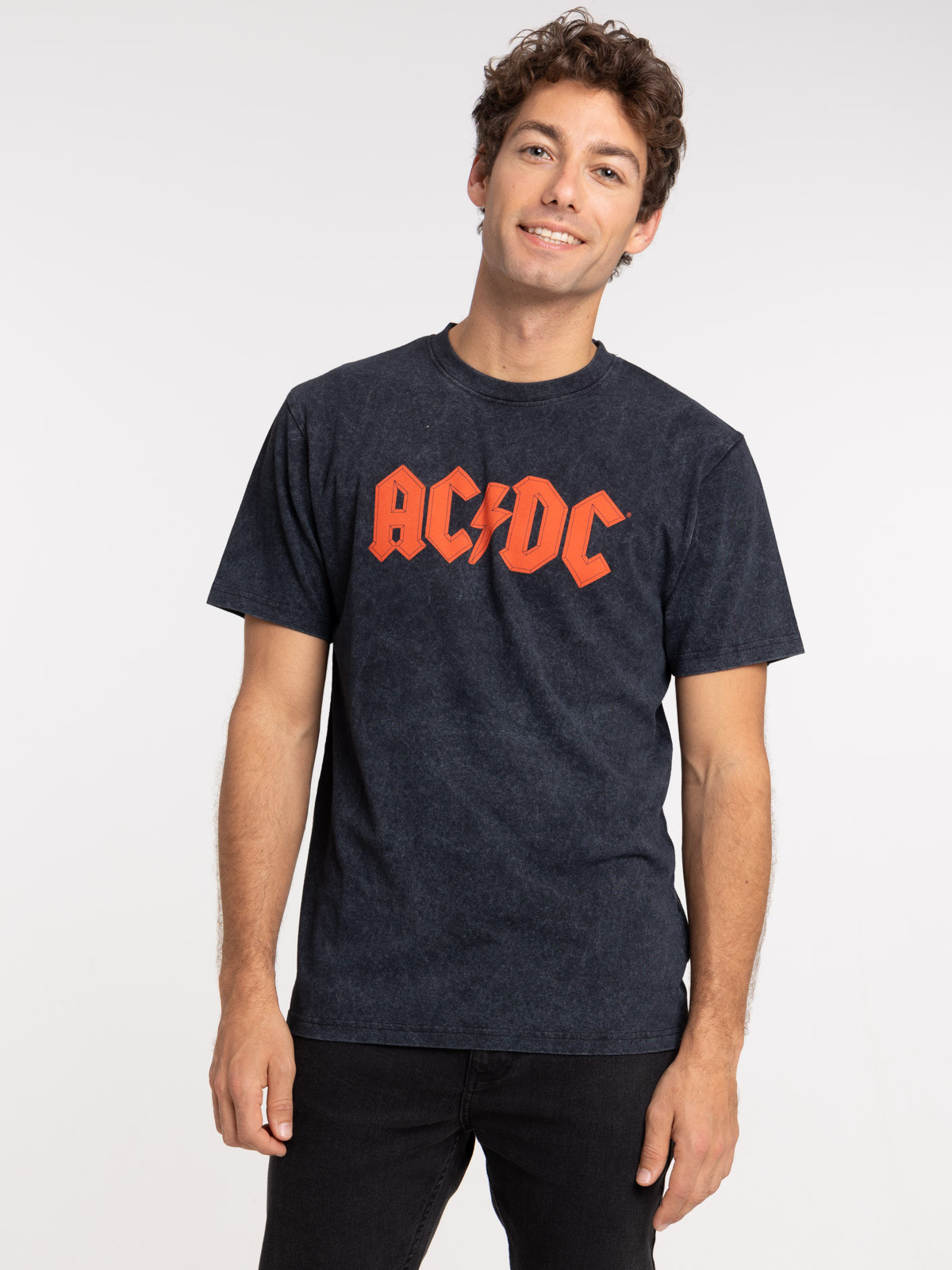 T-shirt AC DC gris homme