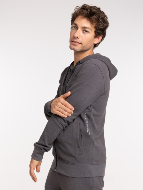 Sweat à capuche gris anthracite homme