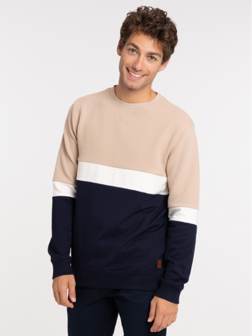 Sweat tricolore col rond homme