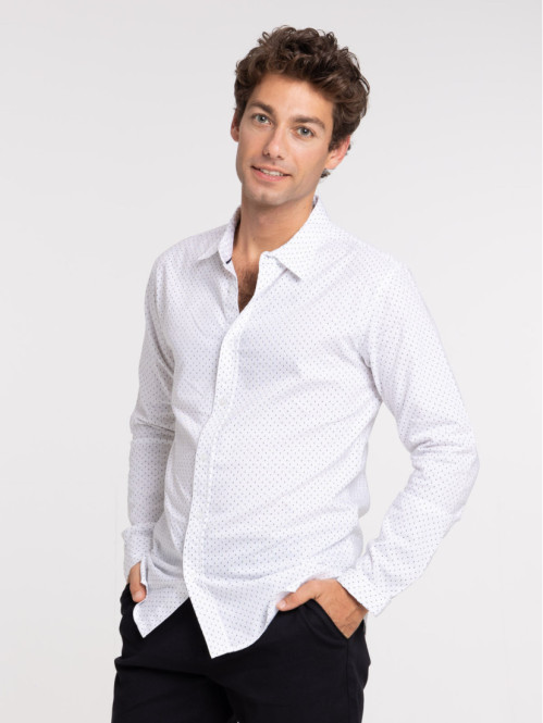 Chemise imprimée blanche homme