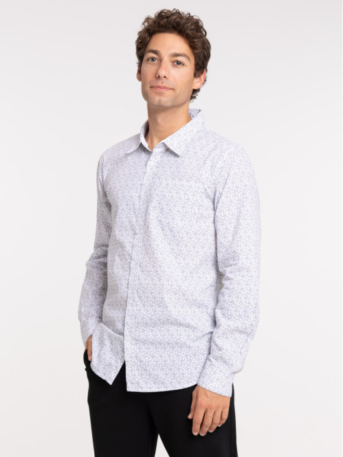 Chemise blanche fleurie homme