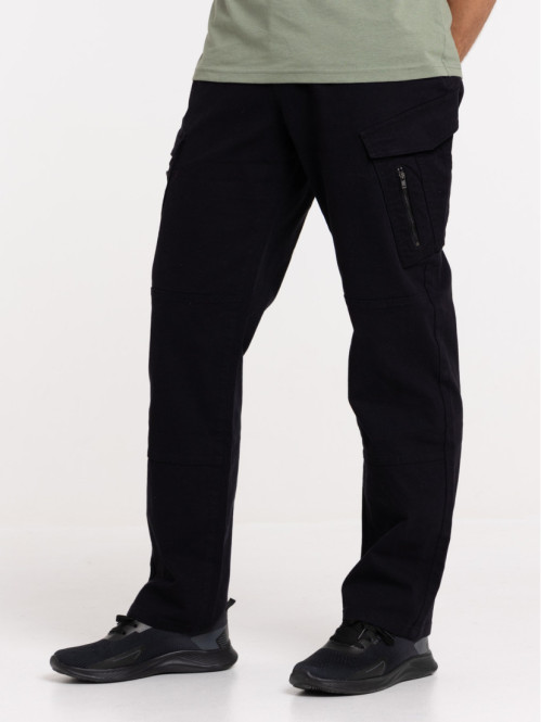 Pantalon cargo noir zips homme