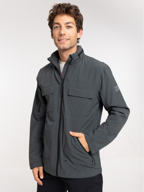 Blouson multipoches gris ardoise homme