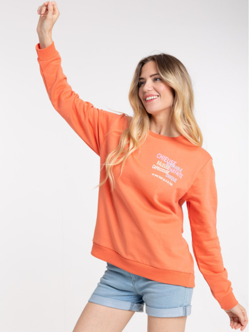 Sweat message coral femme