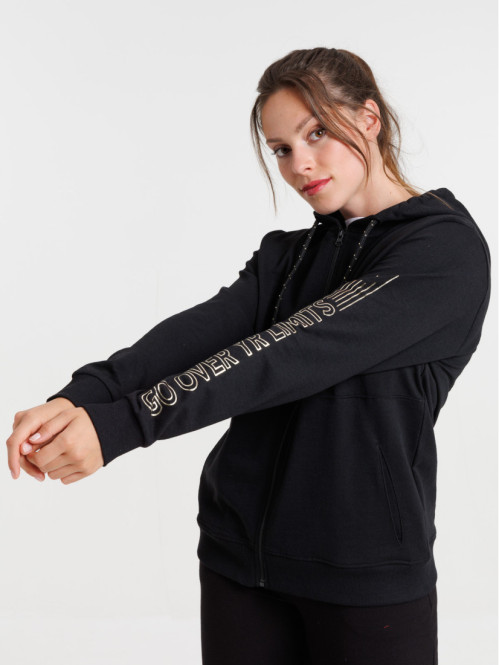 Sweat à capuche sport noir femme