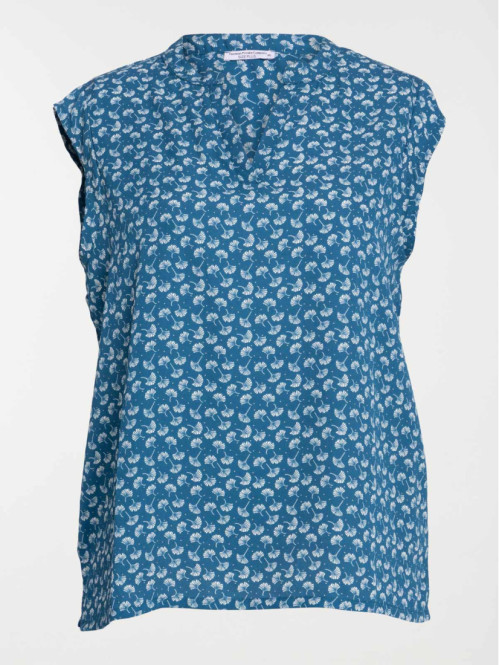 Chemise bleu paon grande taille femme 